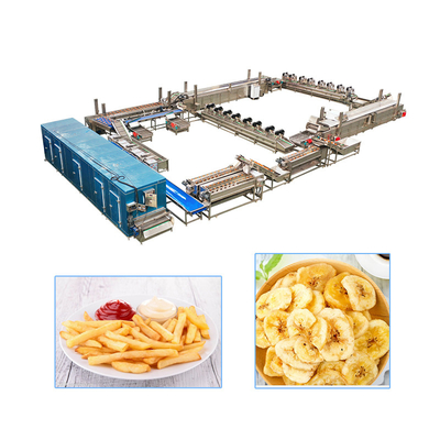500kg per Hour Full Automatic Frozen French Fries Making Machine Production Line 8*8mm Size 38KW
